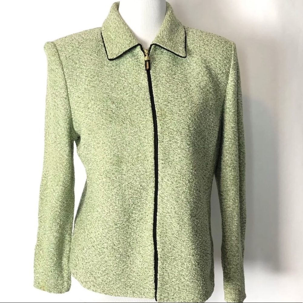 St. John Green Skirt Suit 8/12